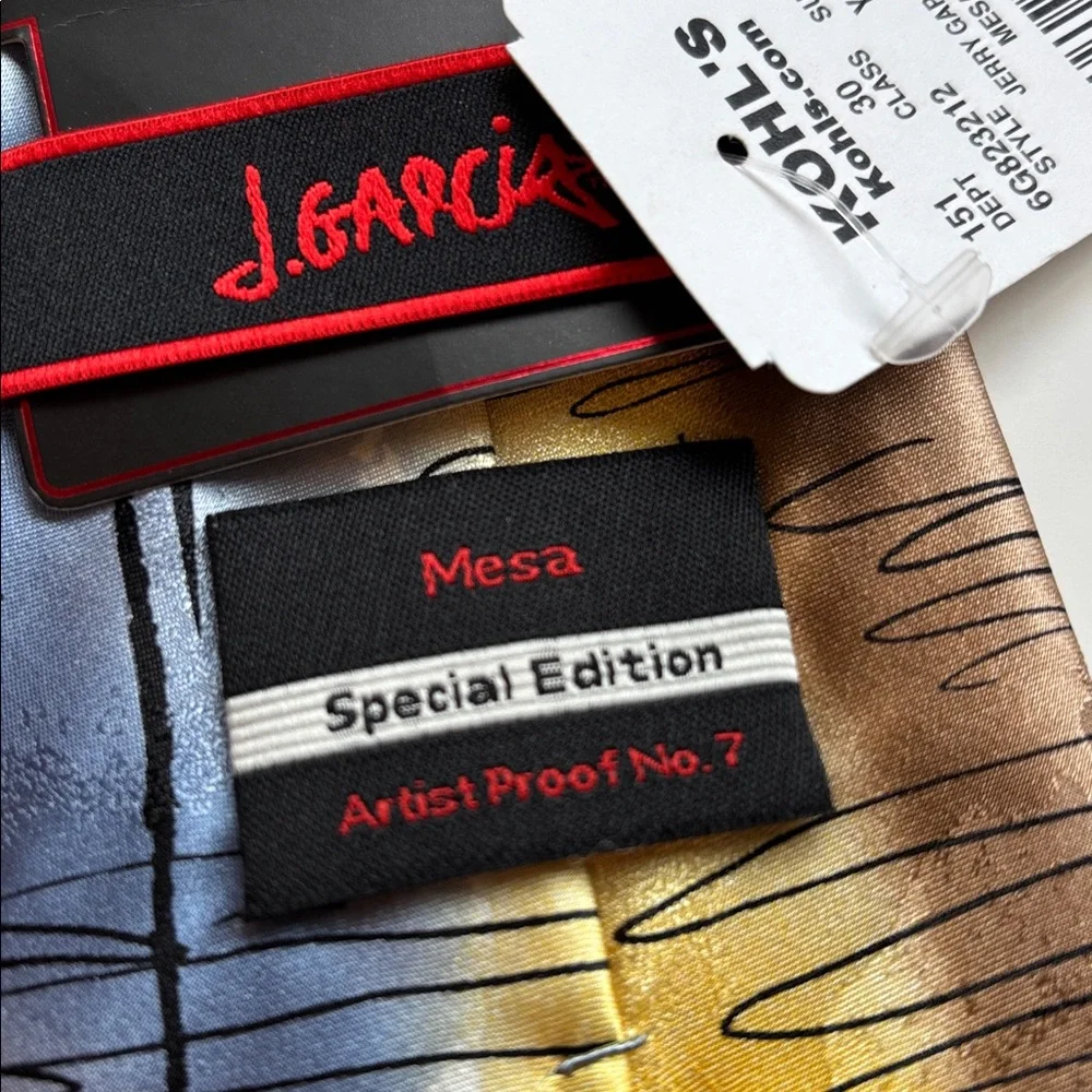 J. Garcia Neck Tie Mesa Special Edition Artist Proof‎ 7 Gift Silk Yellow Blue